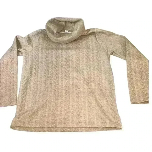 J. CREW Cable-knit cowlneck top Fits Sz Small, TRUE TO SIZE  color beige - Picture 2 of 5